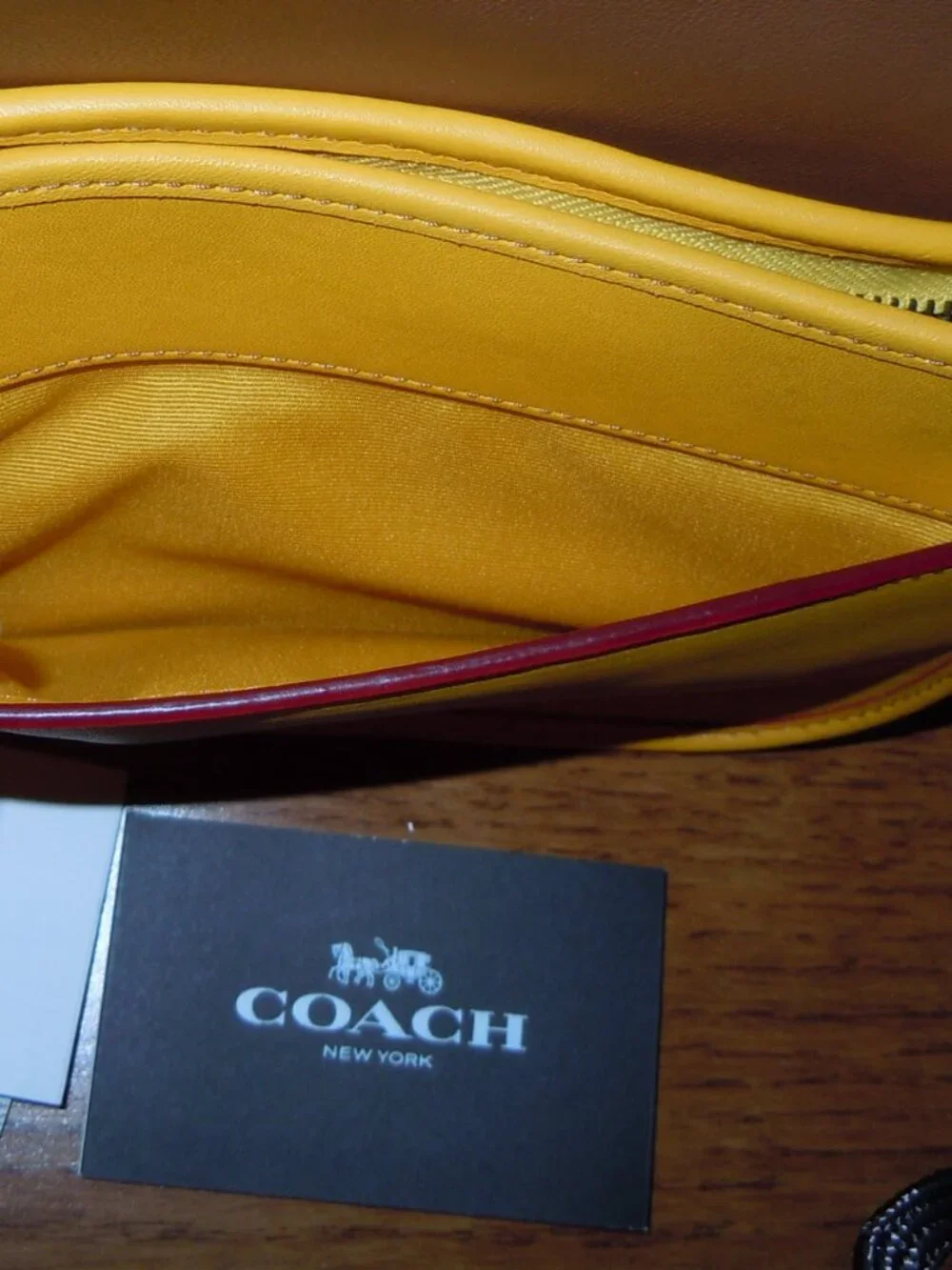 COACH DISNEY F59369 MICKEY MOUSE EARS CROSSBODY YELLOW LEATHER NEW W/TAGS